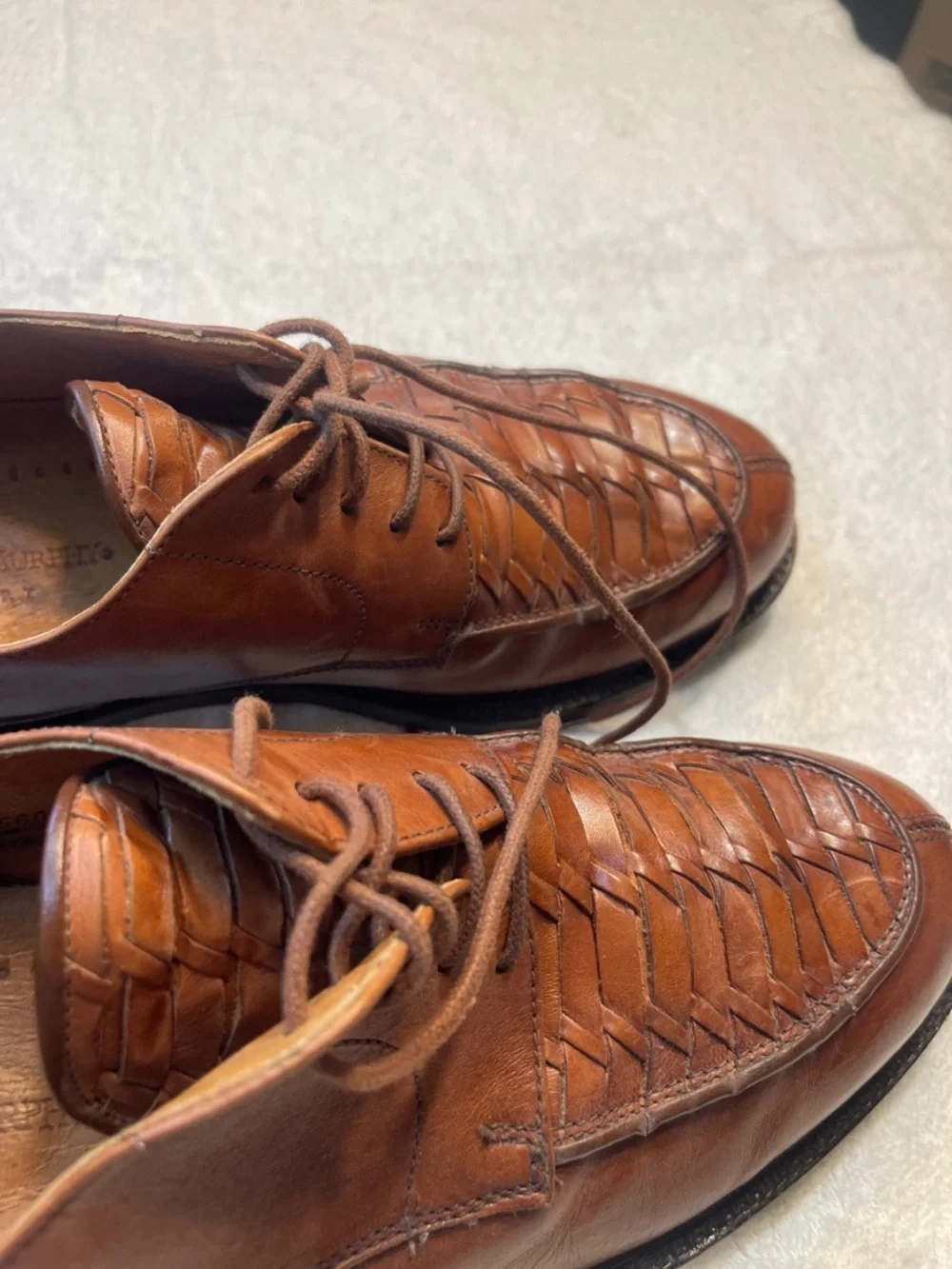 Johnston & Murphy Brown‎ Woven Leather Oxfords